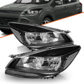 For 2013 2014 2015 2016 Ford Escape SUV Black Halogen Headlights Headlamps Pair