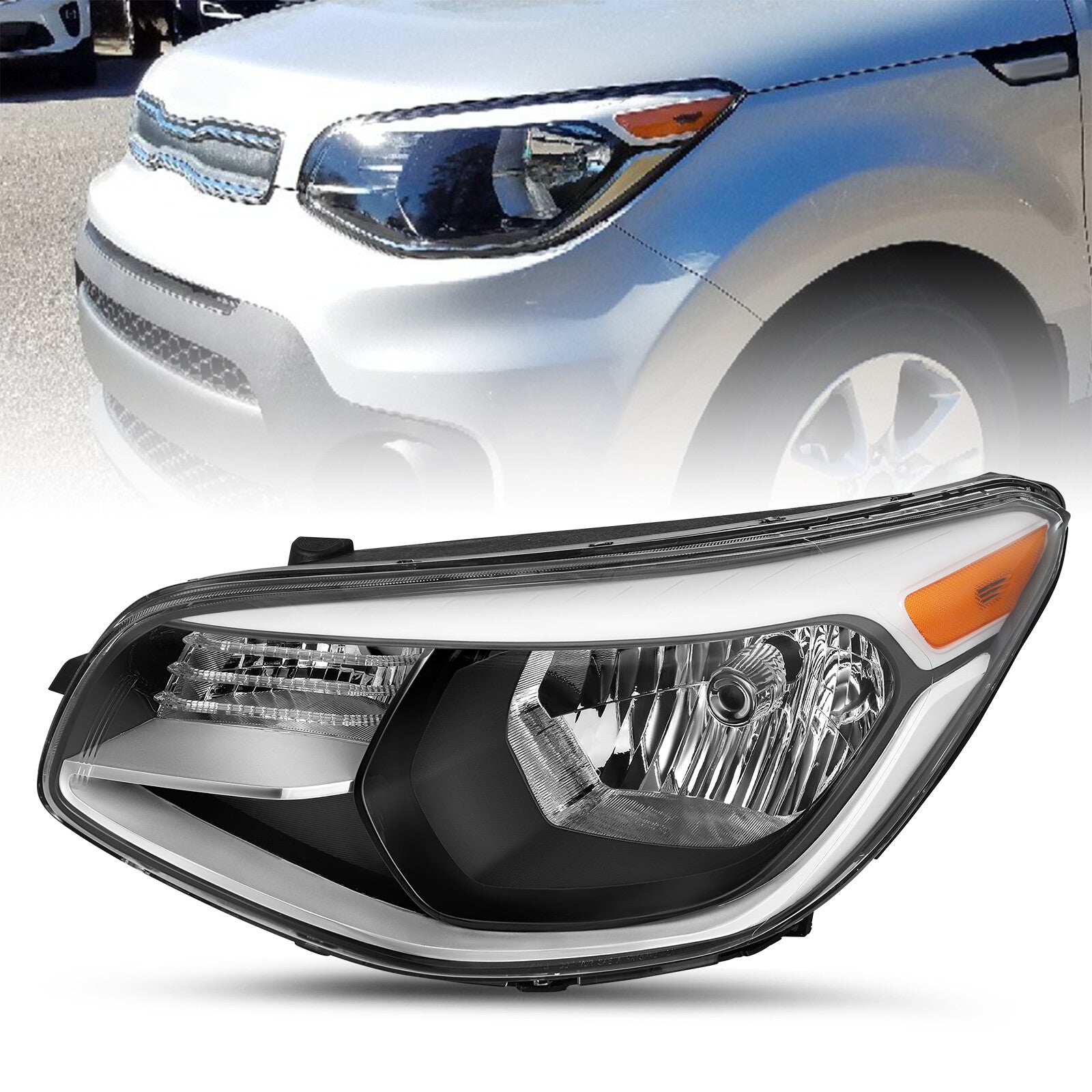 For 2014 2015 2016 2017 2018 2019 Kia Soul Halogen Headlight