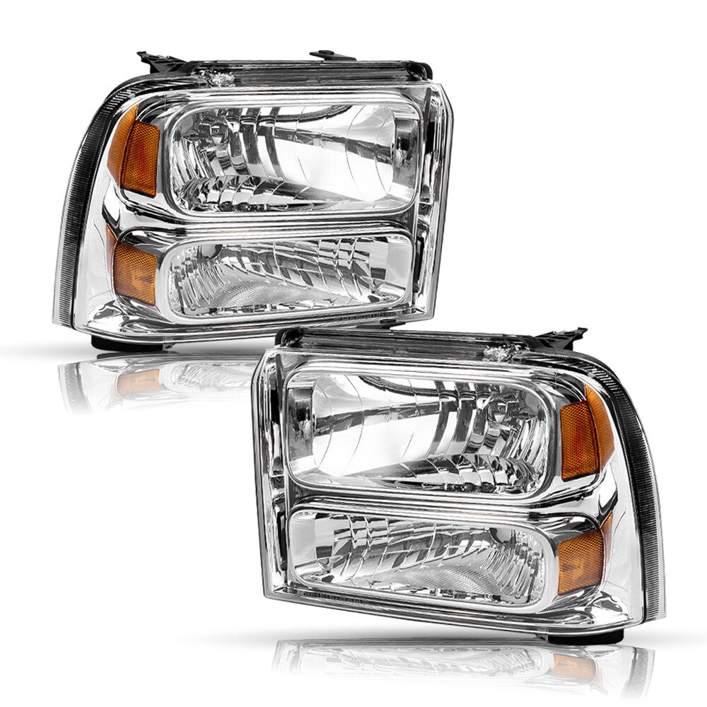 For 2005-2007 Ford F250 F350 F450 F550 Super duty Headlights 05 06 07 W/Bulbs