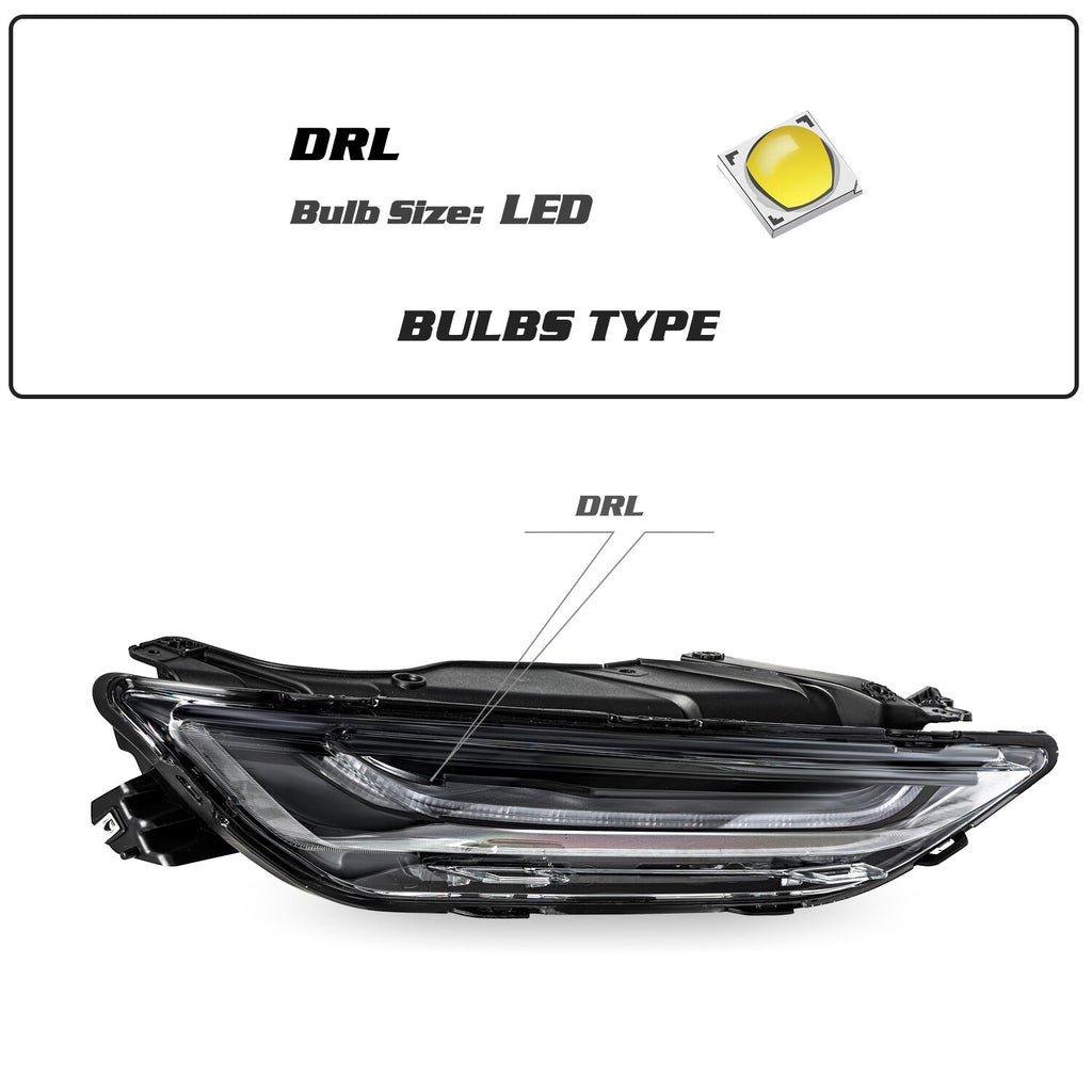 For 2019-2022 Chevy Blazer Upper Headlight w/ LED DRL Headlamp Passenger Side