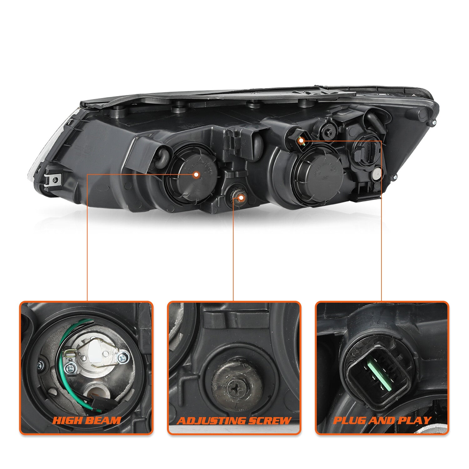 Headlight Assembly for 2006 2007 2008 Hyundai Sonata Left+Right side Headlamp OE