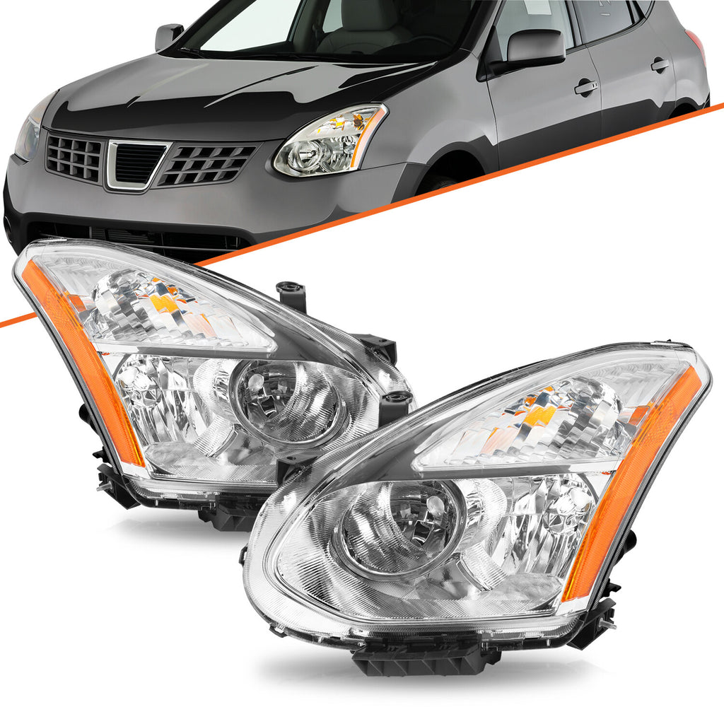 For 2008-2013 Nissan Rogue 2014-2015 Rogue Select Halogen Headlights Lamps Pair