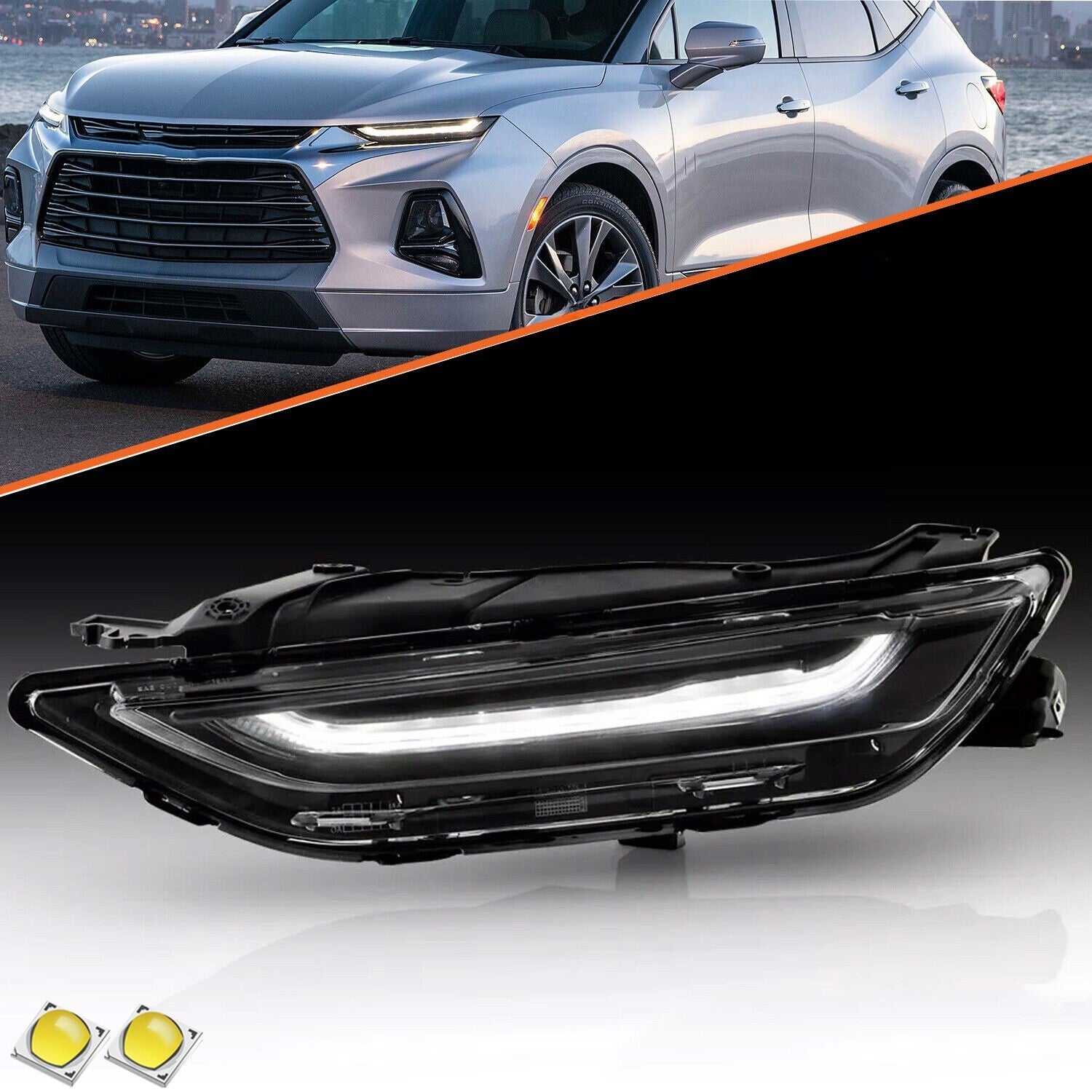 For 2019-2022 Chevy Blazer Upper Headlight Headlamp Assembly w/LED DRL Left Side
