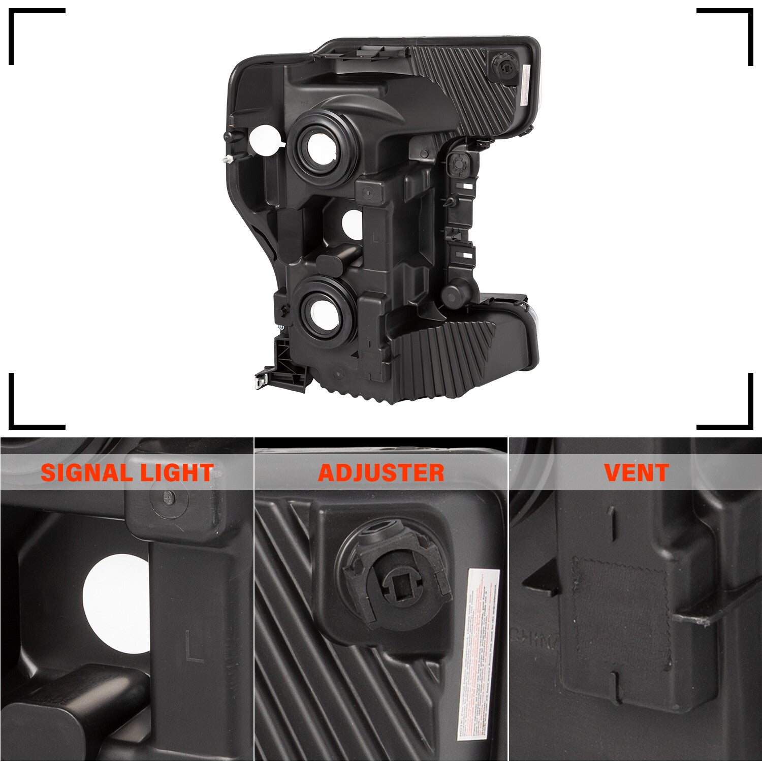 1 Pair For 2017 2018 2019 Ford F250 F350 F450 F550 Super Duty Black Headlights