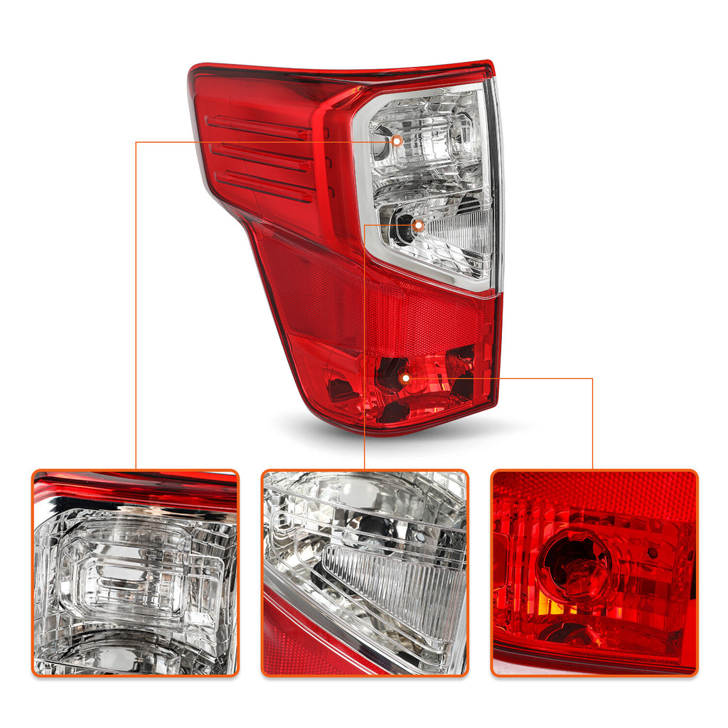 For 2016-2023 Titan XD Pickup Chrome Red Left Driver Side Tail Light Brake Lamp