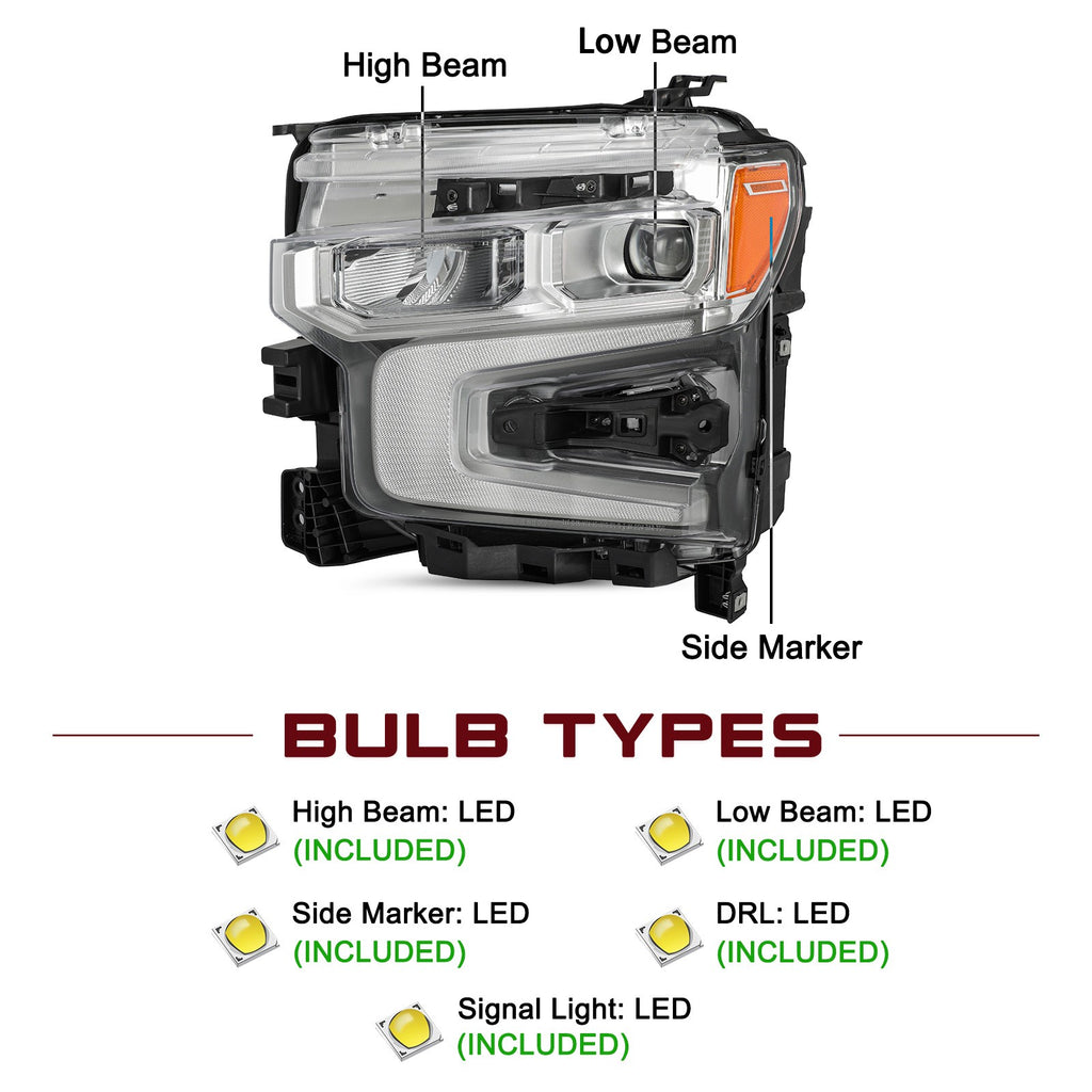 Full LED For 2022-2024 Chevy Silverado 1500 LTZ/High Country Headlight Left Side
