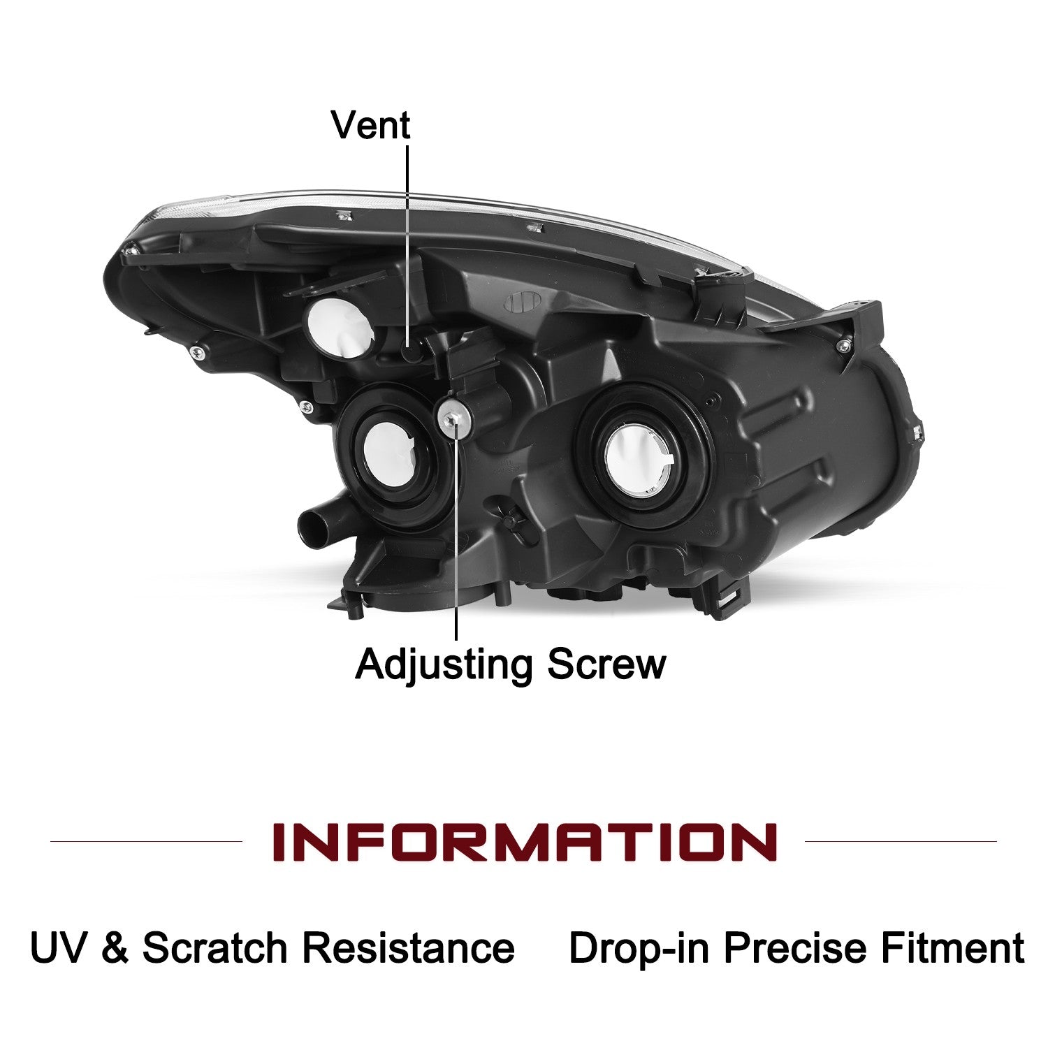 Headlights Assembly For 2008-2013 Nissan Rogue Chrome Amber Headlamps Left+Right