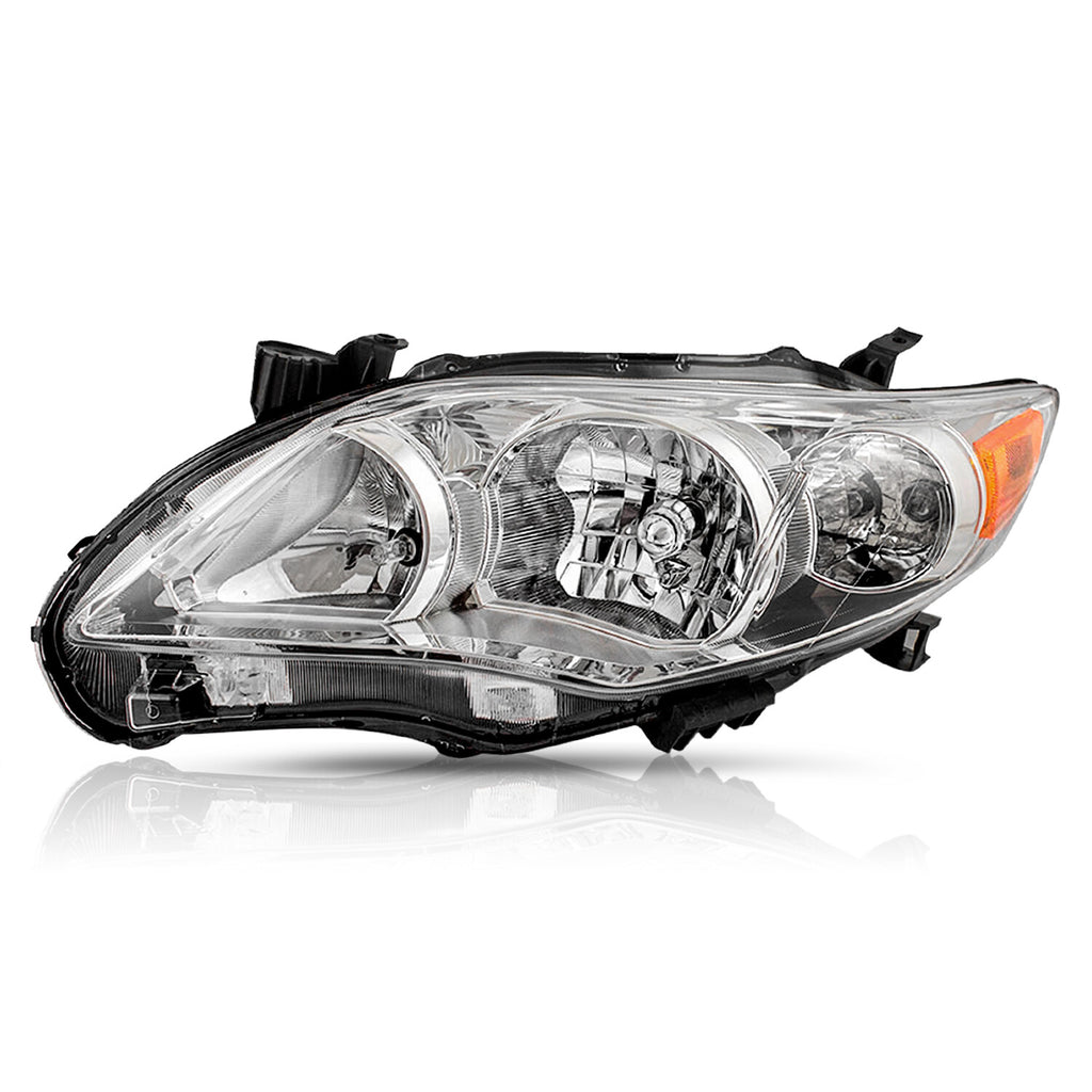 Headlights For 2011 2012 2013 Toyota Corolla L S XRS Chrome Halogen Headlamps