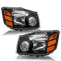 Black For 2004-2015 Titan 2004-2007 Armada Headlights Headlamps Left+Right 04-15