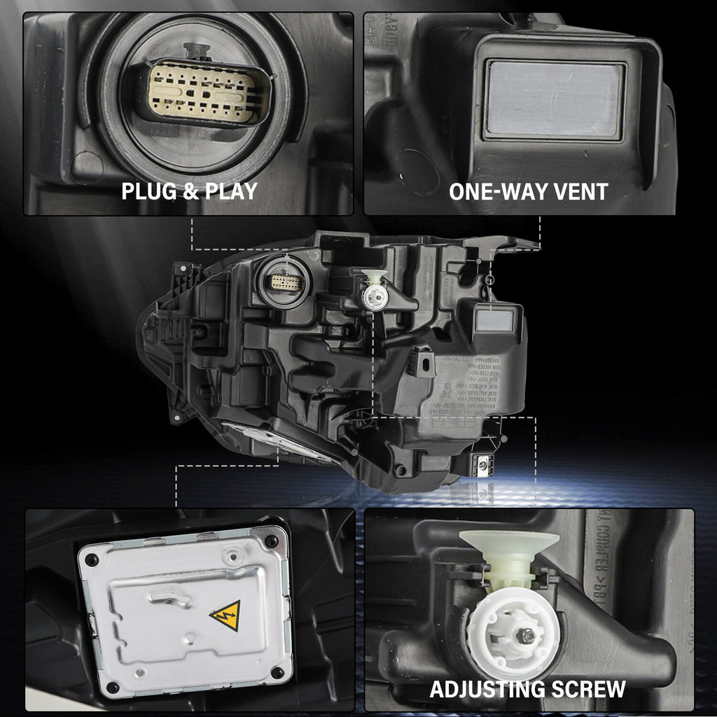 Non-HALO Headlamp For 2021-2024 Ford Bronco Sport FULL LED Chrome Headlight