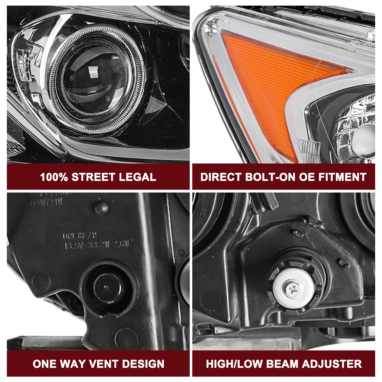 For 2016 2017 Honda Accord EX EX-L Sedan LED DRL Passenger Headlight