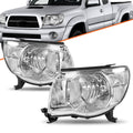 For 2005-2011 Toyota Tacoma Chrome Clear Corner Headlights Assembly Lamps Pair