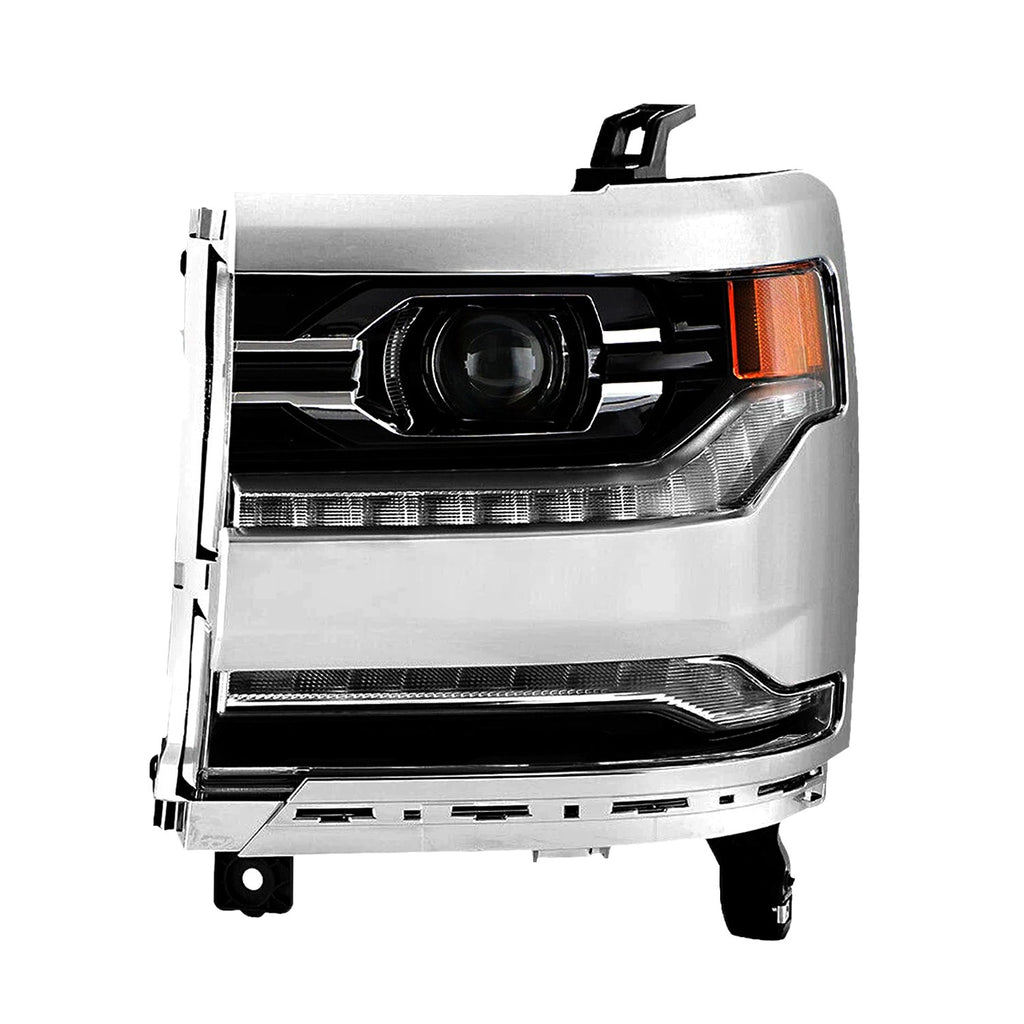 Chrome Projector Headlight For 2016-2018 Chevy Silverado 1500 Headlamp Left Side