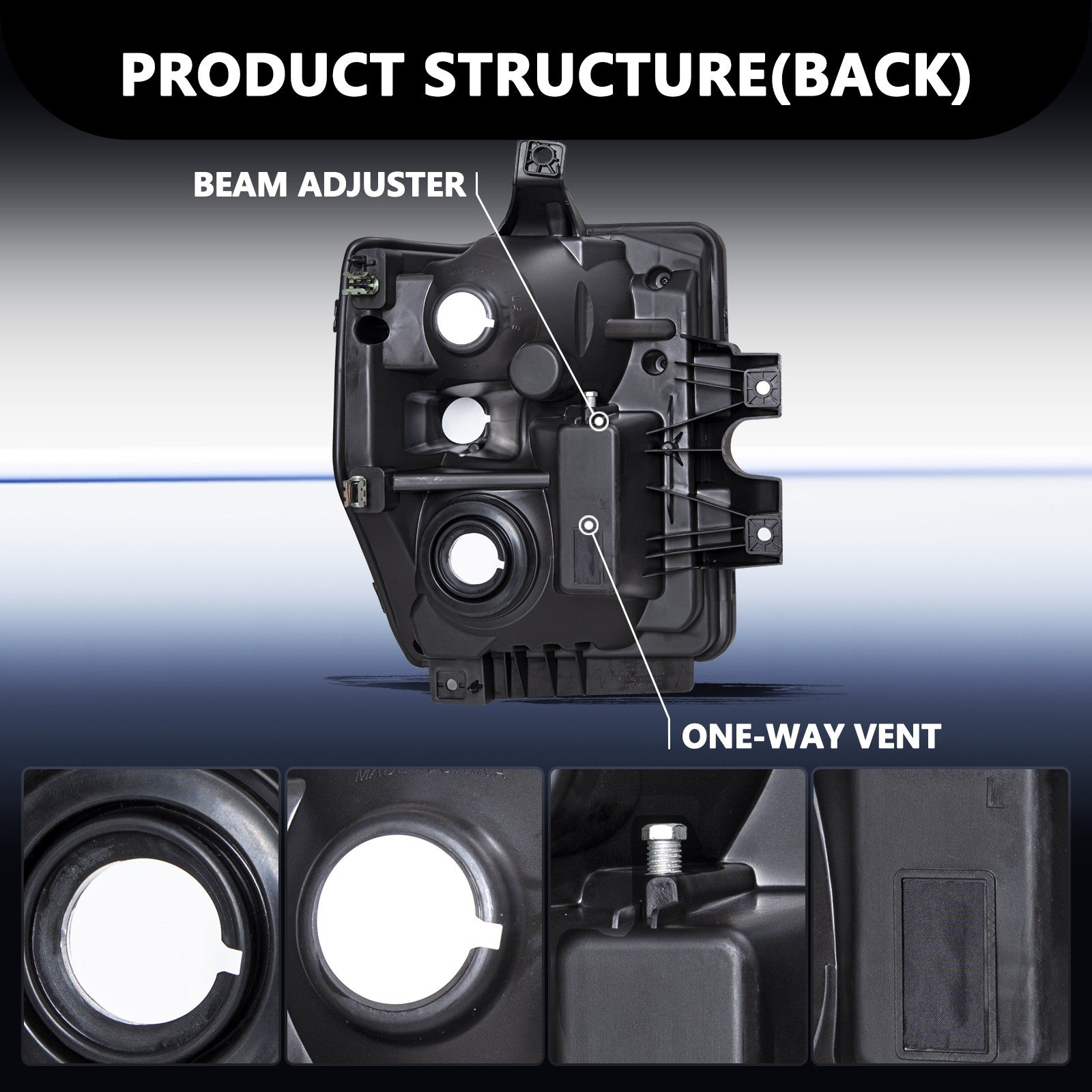 FOR 08-10 FORD F250 F350 SUPER DUTY BLACK HOUSING CLEAR CORNER HEADLIGHT LAMPS