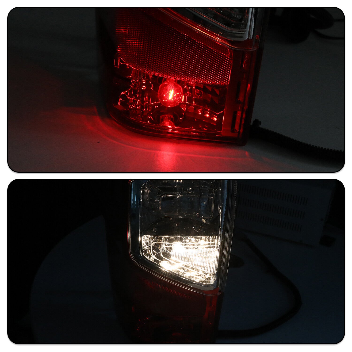 For 2016-2023 Nissan Titan/Titan XD Chrome Red Brake Tail Lights Assembly Lamps