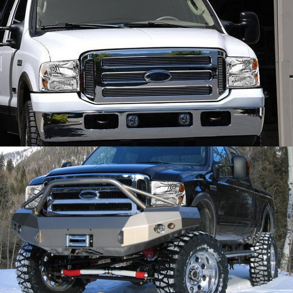 For 2005-2007 Ford F250 F350 F450 F550 Super duty Headlights 05 06 07 W/Bulbs