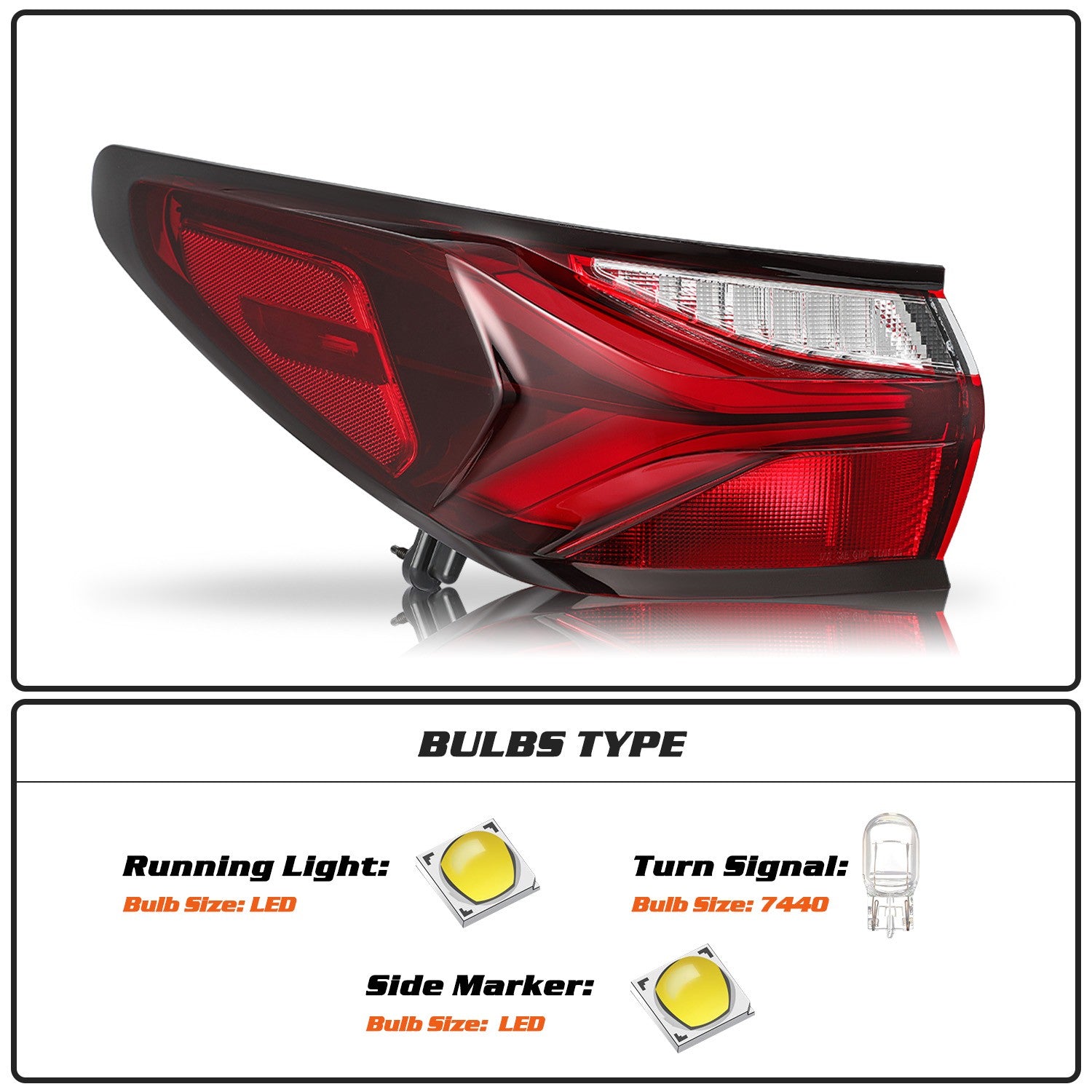 For 2019-2022 Chevy Blazer LED Tail Light Brake Lamp Outer Left Driver Side