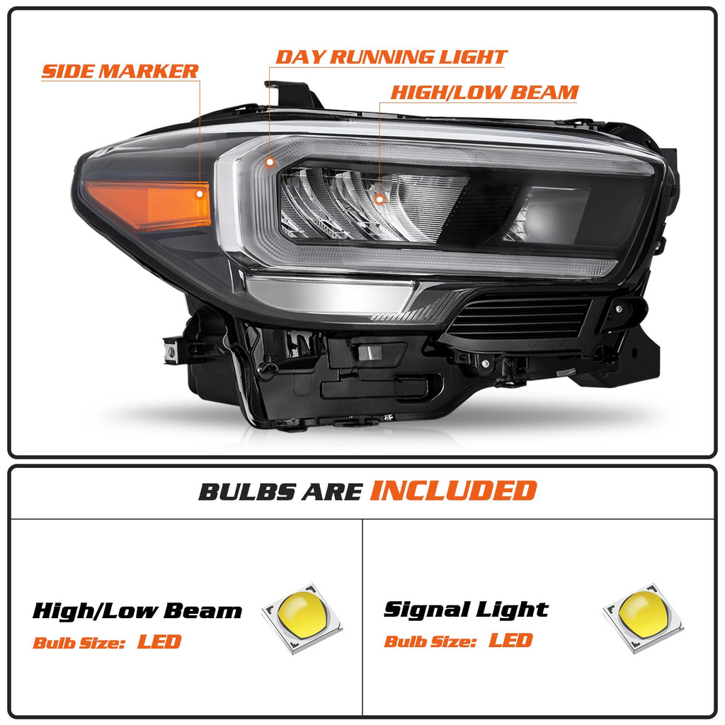 For 2020-2023 Toyota Tacoma Full LED TRD/PRO Headlights Headlamps Pair L+R
