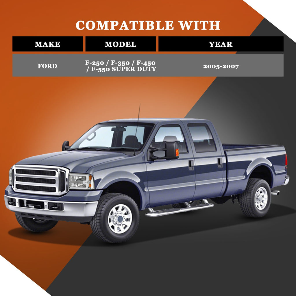 Fit For 2005-2007 Ford F250 F350 F450 F550 Super Duty LED DRL Headlights Lamps