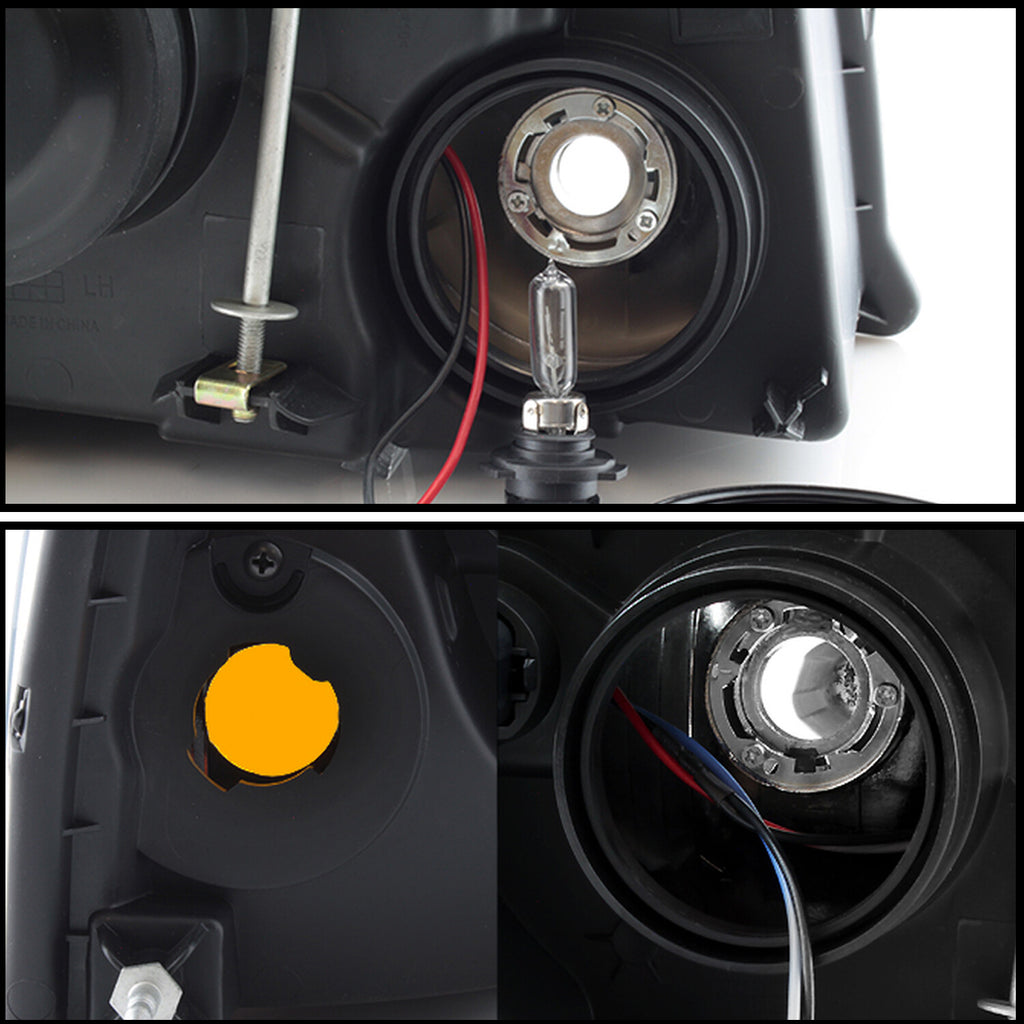 Pair Black Clear Housing Headlight Fit For 2003-2006 Ford Expedition W/Bulbs