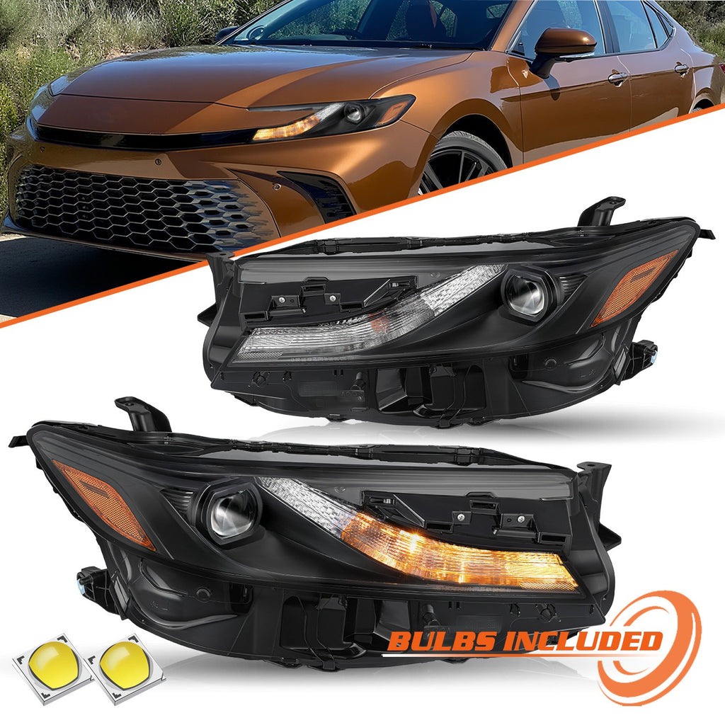 LH/RH Full LED Headlights For 2024 2025 Toyota Camry LE SE Projector Headlamps