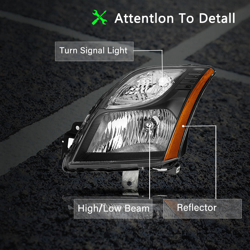 For 2010 2011 2012 Nissan Sentra 2.0L Halogen Headlights Assembly Headlamps Pair