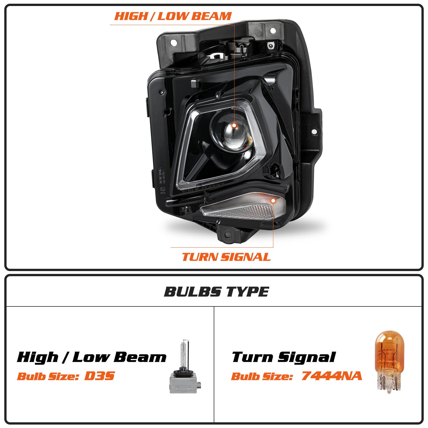 HID/Xenon Headlights Pair for 2019-2021 Chevy Blazer w/ Bulbs Left + Right