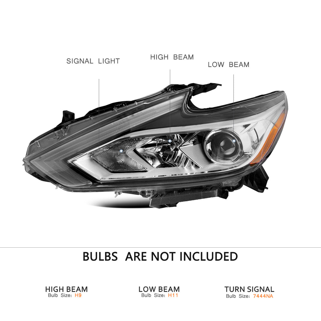 For 2016 2017 2018 Nissan Altima Halogen Left Driver Side Headlight w/o LED DRL