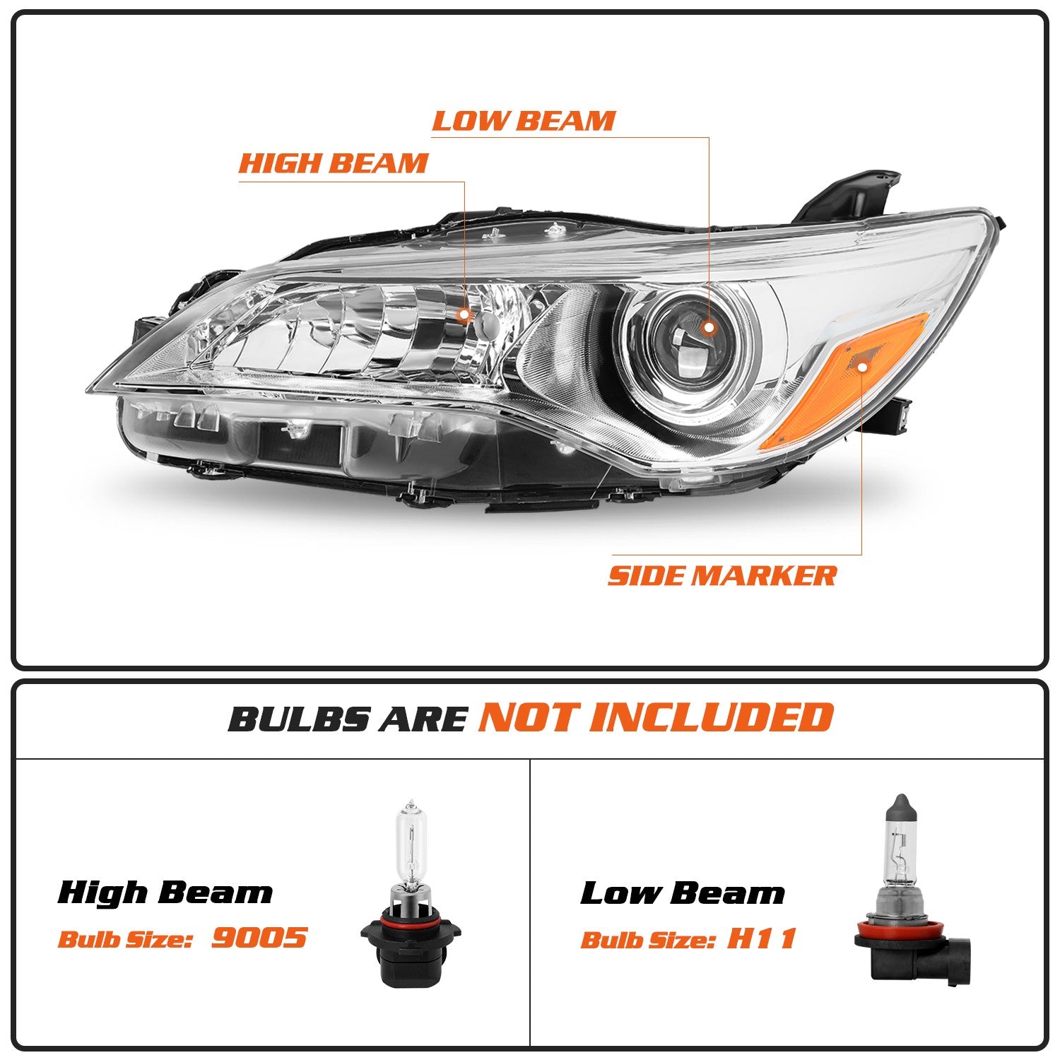 Headlights For 2015 2016 2017 Toyota Camry LE SE XLE XSE Projector Headlamp Left