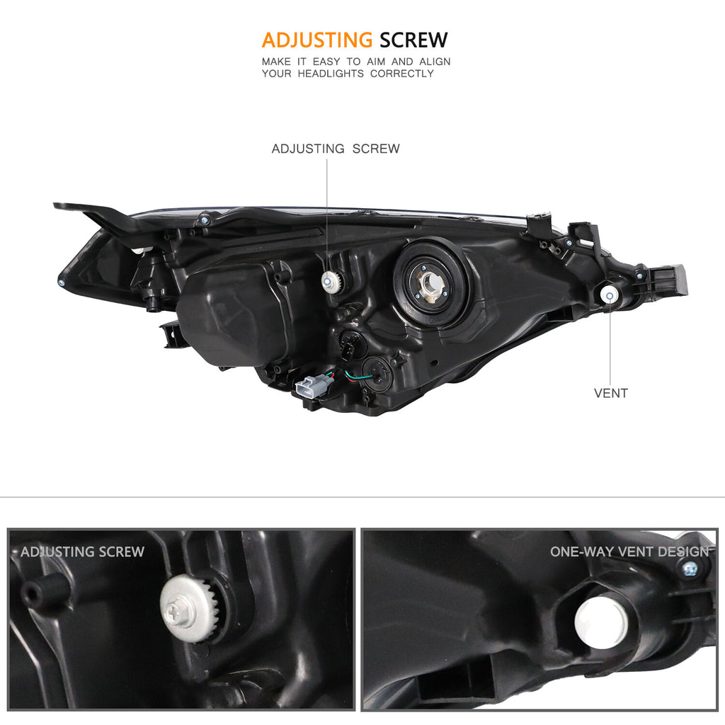For 2014 2015 2016 Toyota Corolla Sedan 4Dr Headlight Assembly Headlamps Set