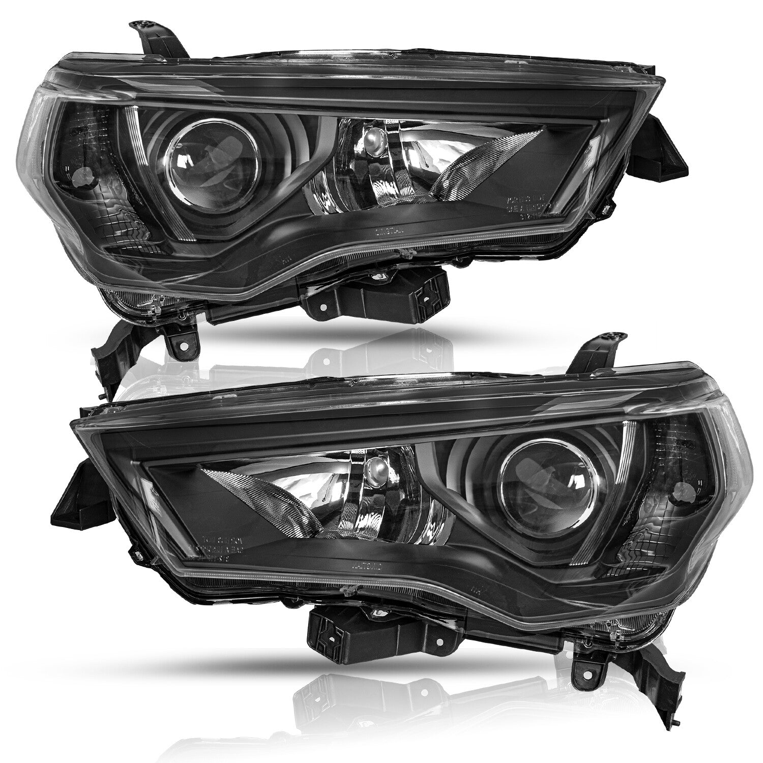 For 2014-2020 Toyota 4Runner 4DR Black Headlights Lamps Assembly LH+RH Pair