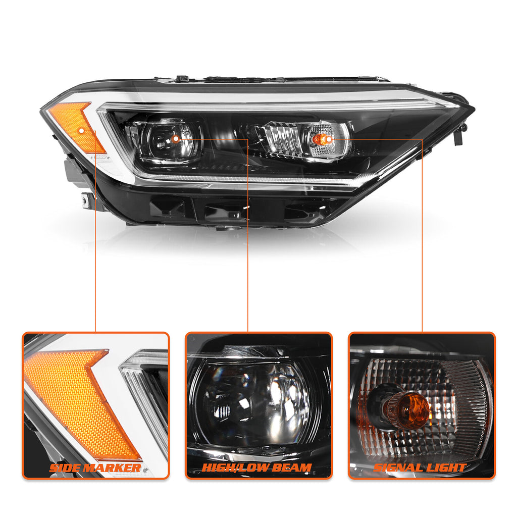 For 2019-2022 Volkswagen Jetta SEL LED w/DRL Projector Headlights Passenger Side