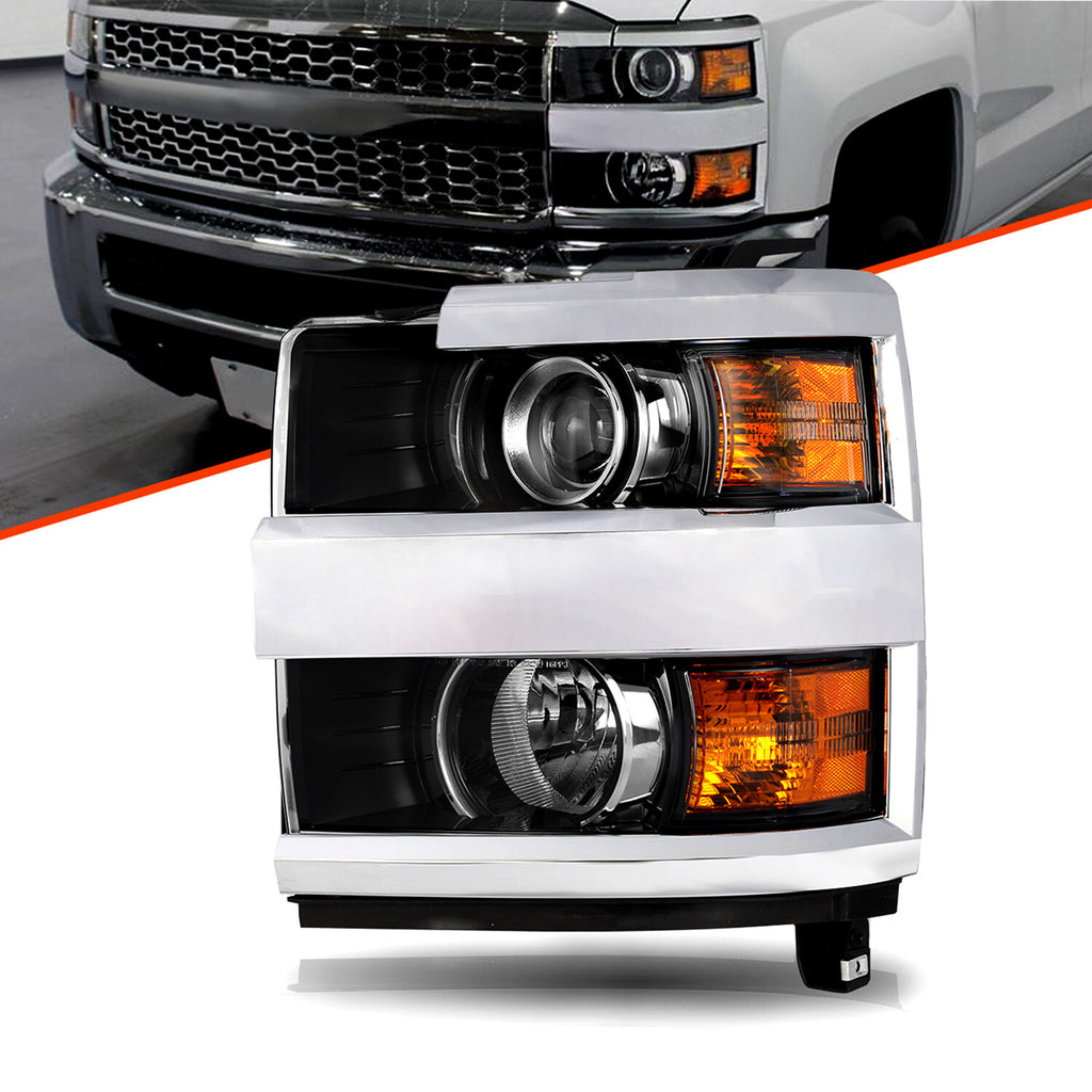 For 2015-2019 Chevy Silverado 2500 3500 HD Chrome Headlight Driver Left 15-19