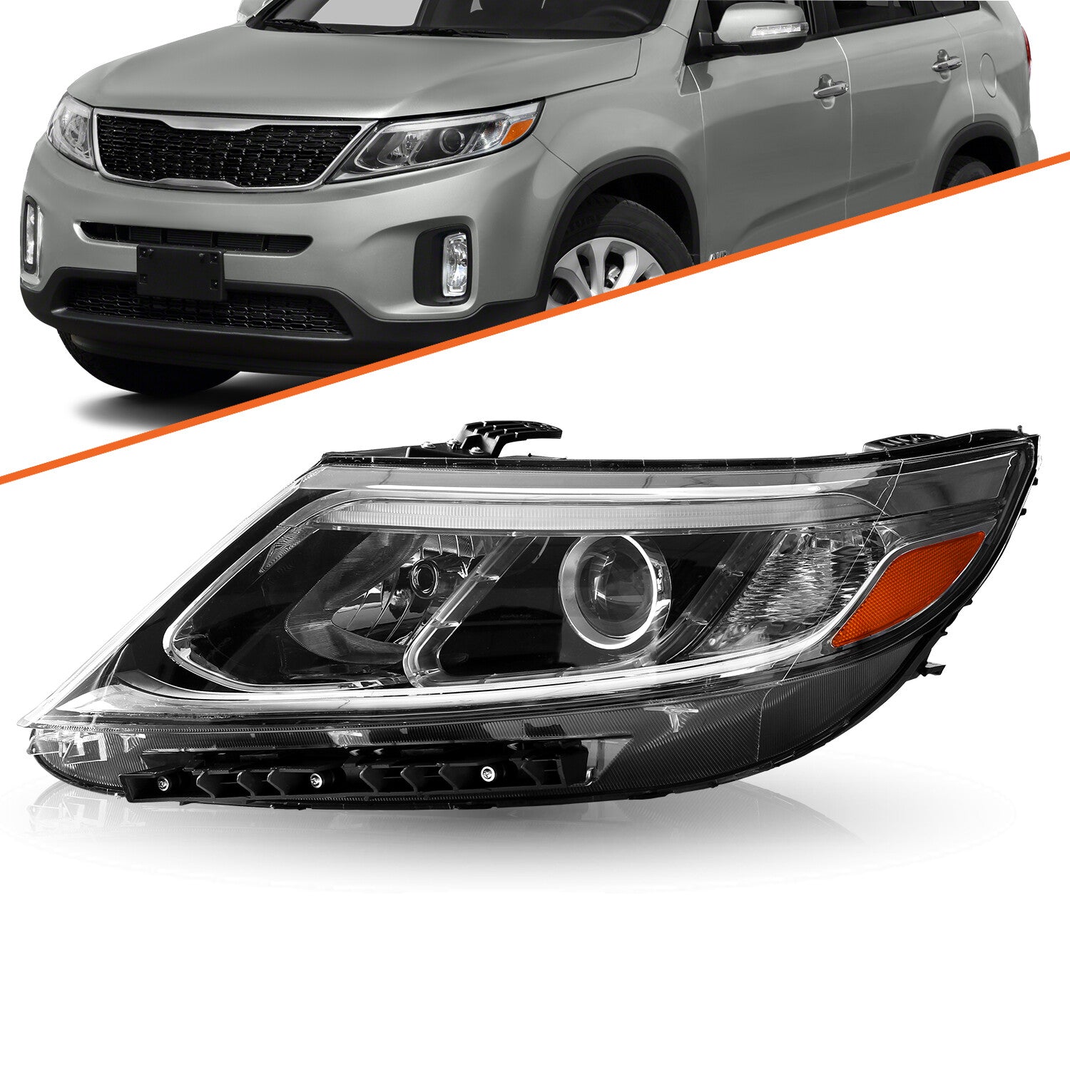 Headlight for 2014 2015 Kia Sorento LX LED DRL Projector Left Driver Side