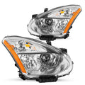 Headlights Assembly For 2008-2013 Nissan Rogue Chrome Amber Headlamps Left+Right