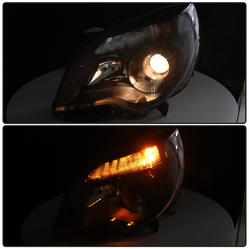 for 2010-2015 Chevy Equinox Projector Halogen Black Headlight Left+Right w/Bulbs