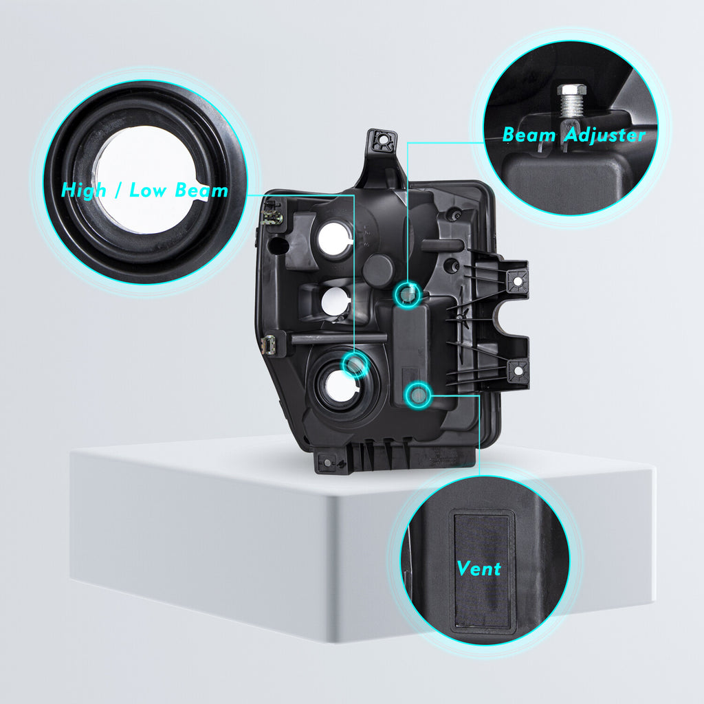 For 2008 -2010 Ford F250 F350 F450 Super Duty Pickup Headlights Lamps Pair LH+RH