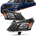 Black Headlights For 2013-2017 Chevy Traverse Headlamps Driver & Passenger Side