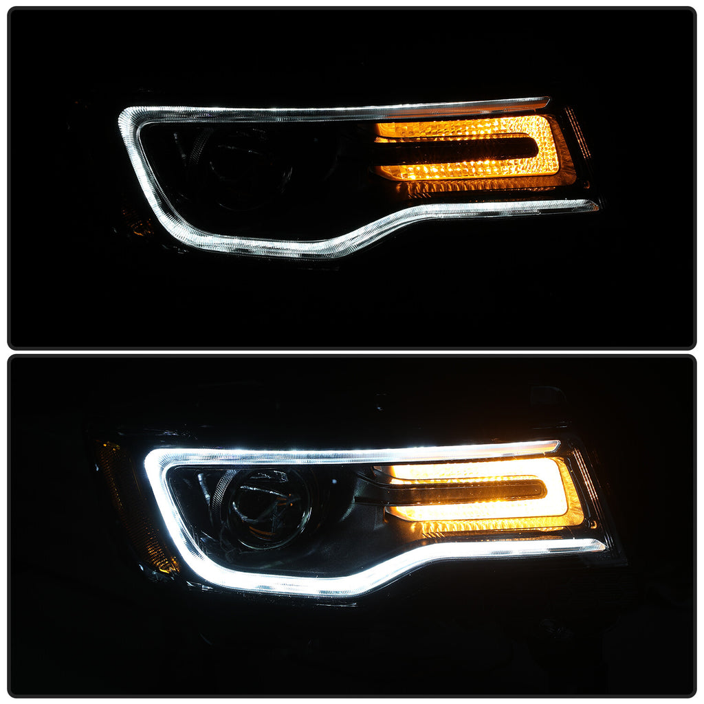 Pair L+R Black HID Projector Headlight Lamp for 2014-2021 Jeep Grand Cherokee