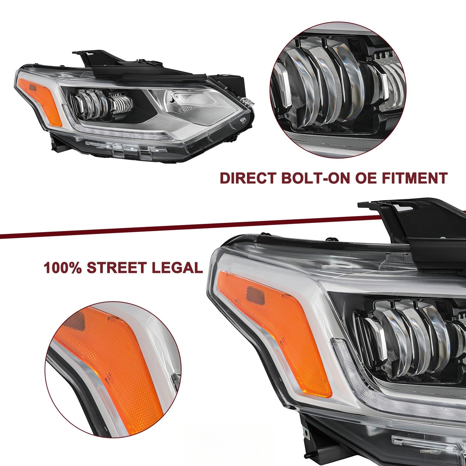 [FULL LED] For 2018-2021 Chevy Traverse Passenger Side Headlight Assembly RH