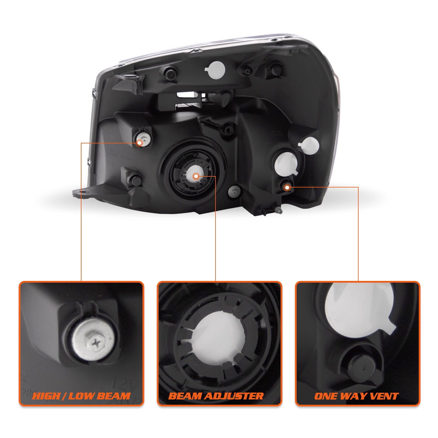 2Pcs Headlights For 2005-2009 Chevy Equinox Chrome Housing Headlamp 05-09 Pair