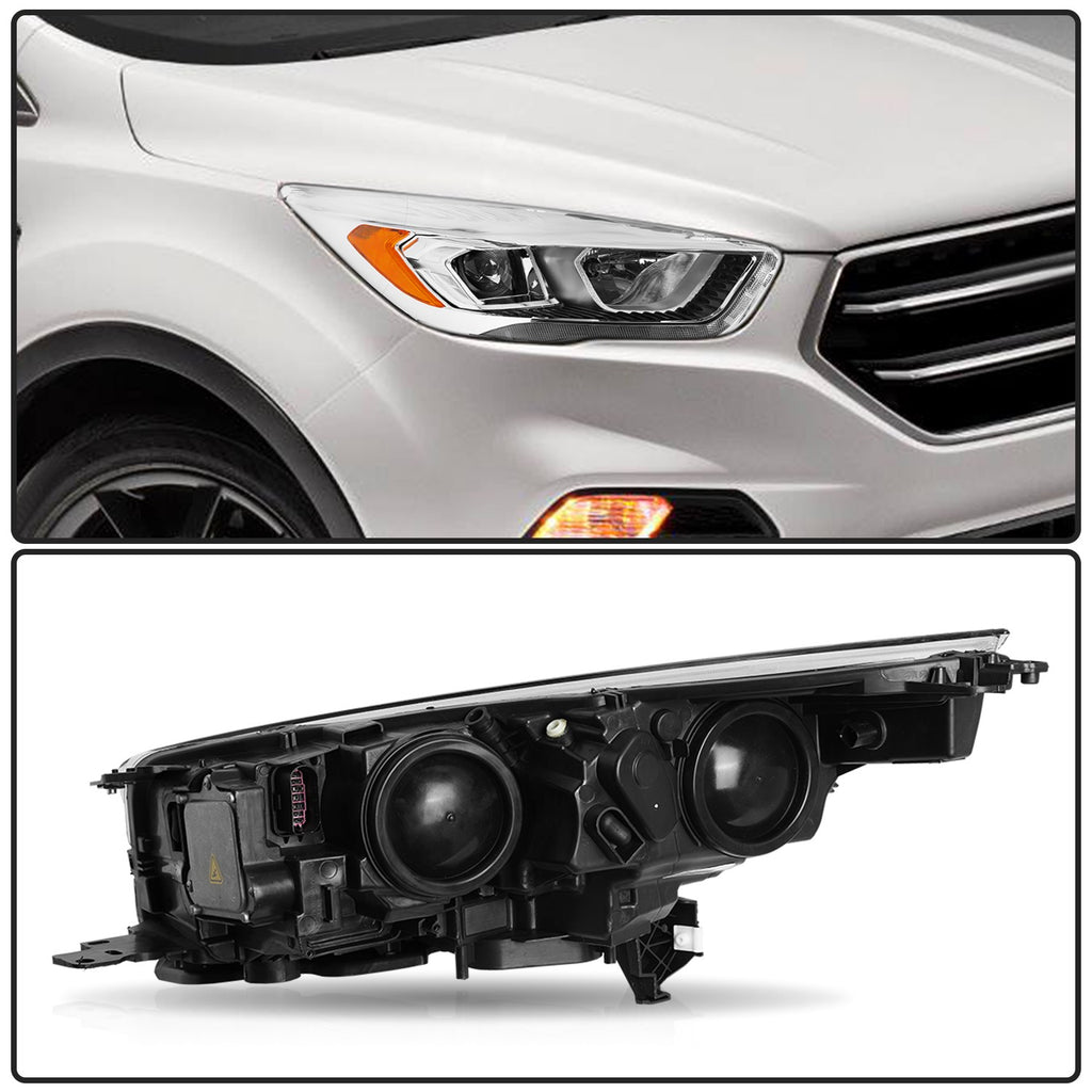 For 2017-2019 Ford Escape Right Passenger Halogen with LED DRL Headlight Lamp
