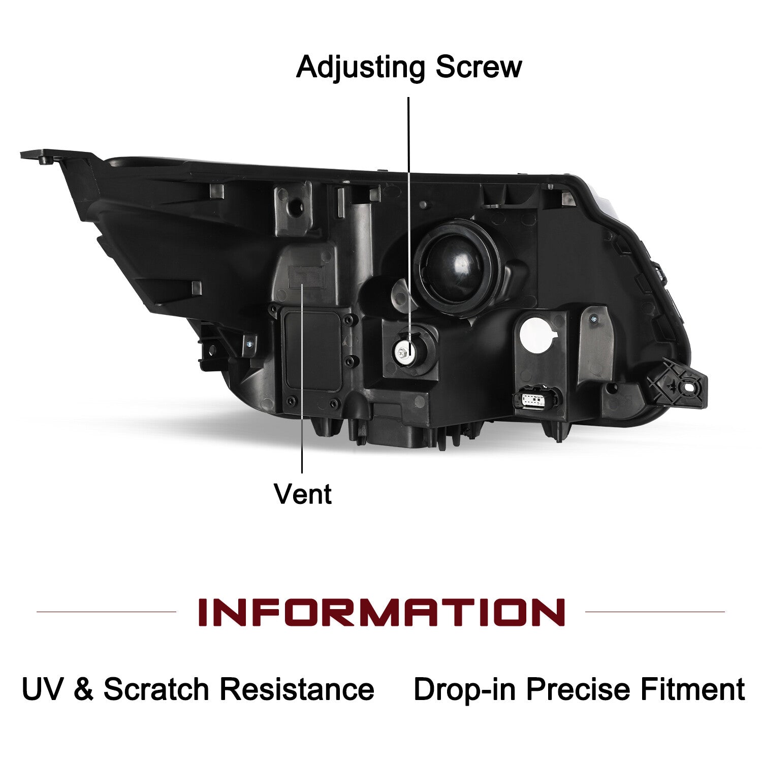 Chrome Passenger Headlight For 2016-2019 Ford Explorer Limited/XLT/Plati LED DRL