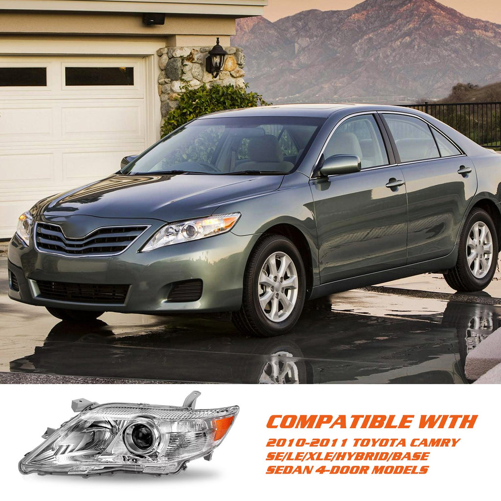 Driver Headlight Reflector For 2010-2011 Toyota Camry Sedan 4-Door Chrome Clear