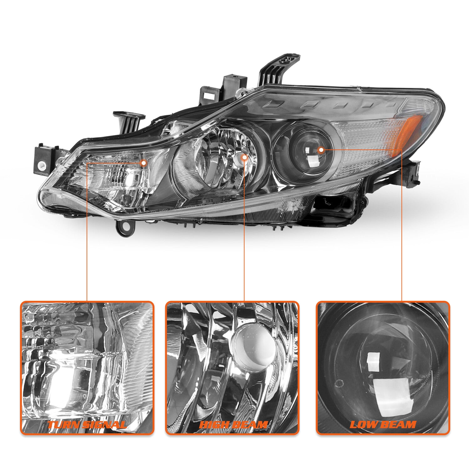 For 2009-2014 Nissan Murano Halogen Headlights Assembly Headlamps Left+Right