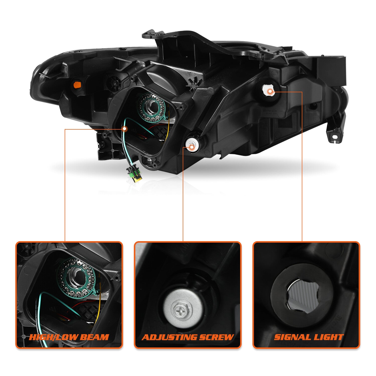 Chrome Xenon Passenger Side Headlight for 2018-2021 Chevy Traverse w/ LED DRL