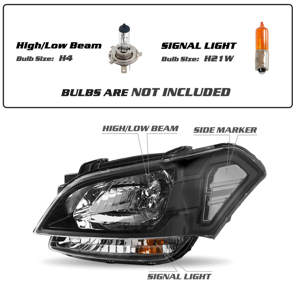 Kia Soul Black Headlights For 2010-2011 Headlamp Halogen Left+Right Side 10-11
