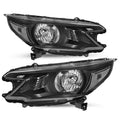 For 2012 2013 2014 Honda CR-V Black Headlights Assembly Clear Corner Headlamps