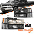 For 94-98 Chevy Silverado Tahoe C10 C/K 1500 2500 3500 Headlights Pair w/Bulbs
