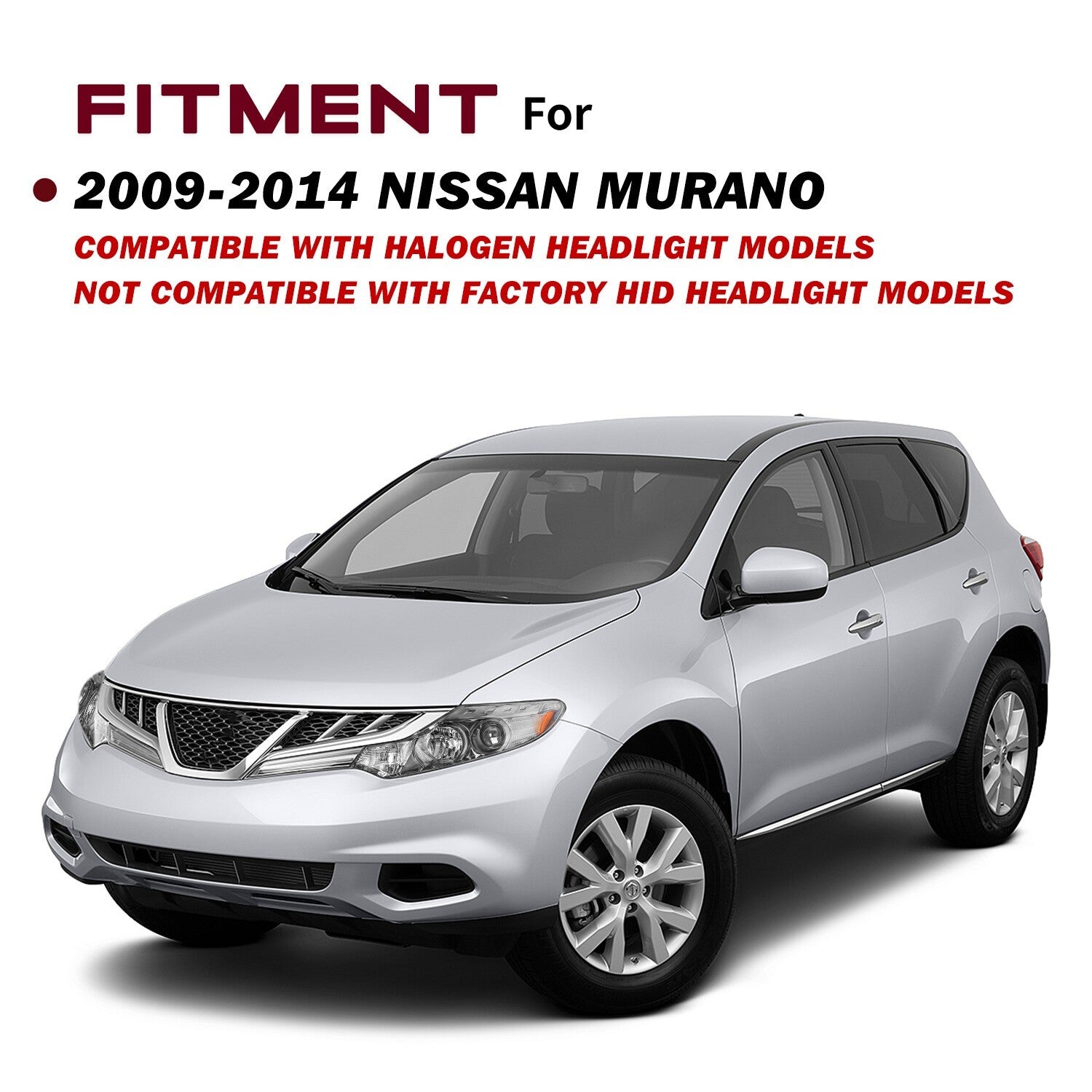 For 2009-2014 Nissan Murano Halogen Headlights Assembly Headlamps Left+Right